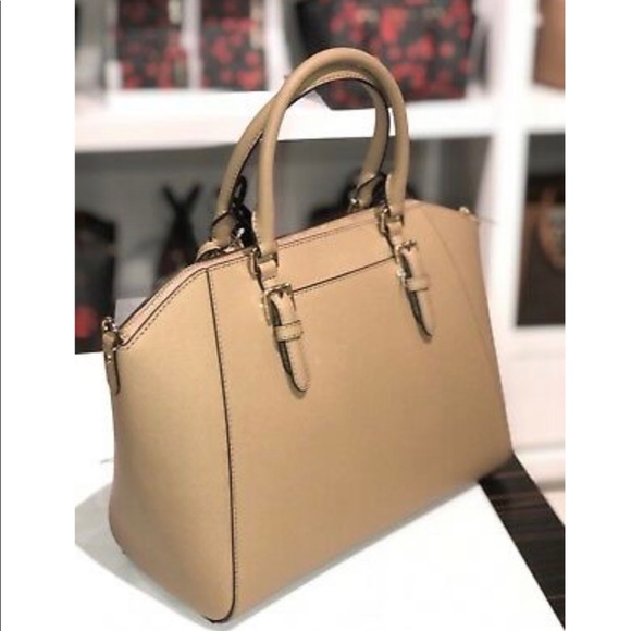 Michael Kors Ciara Large Satchel Dark Khaki - Picture 2 of 8